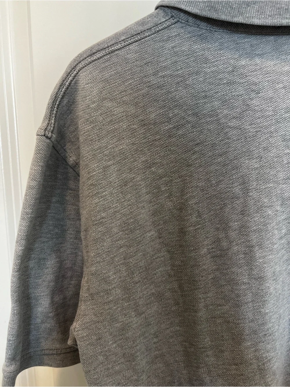 Burberry Brit Gray Polo with Burgundy Embroidered Logo